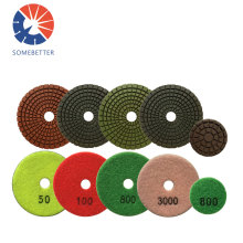 Diamond Polishing Pads 4" inch Wet/Dry Set of 7 Backer Pad Best Value Granite Concrete